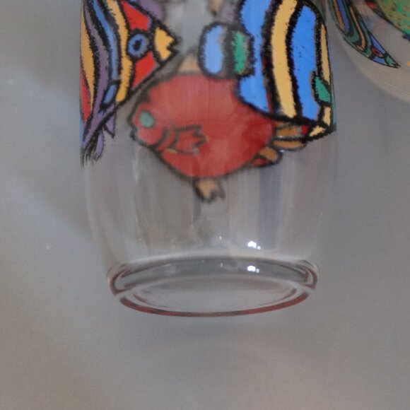 Vintage 80’s 90’s Libbey Tropical Fish Graphic Drinking Glasses Set of 3 - Picture 9 of 16